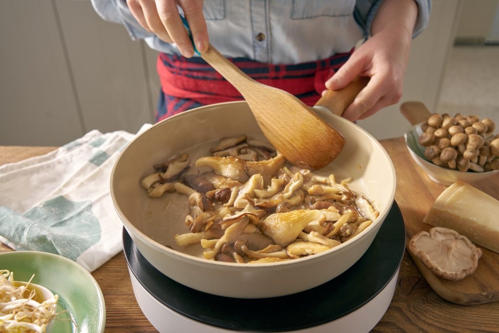 creamy polenta with mushrooms step1