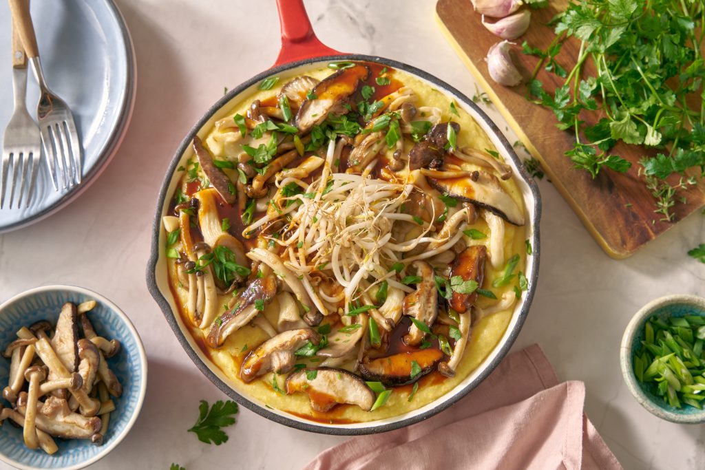 Creamy polenta with mushrooms creamy polenta with mushrooms topshot