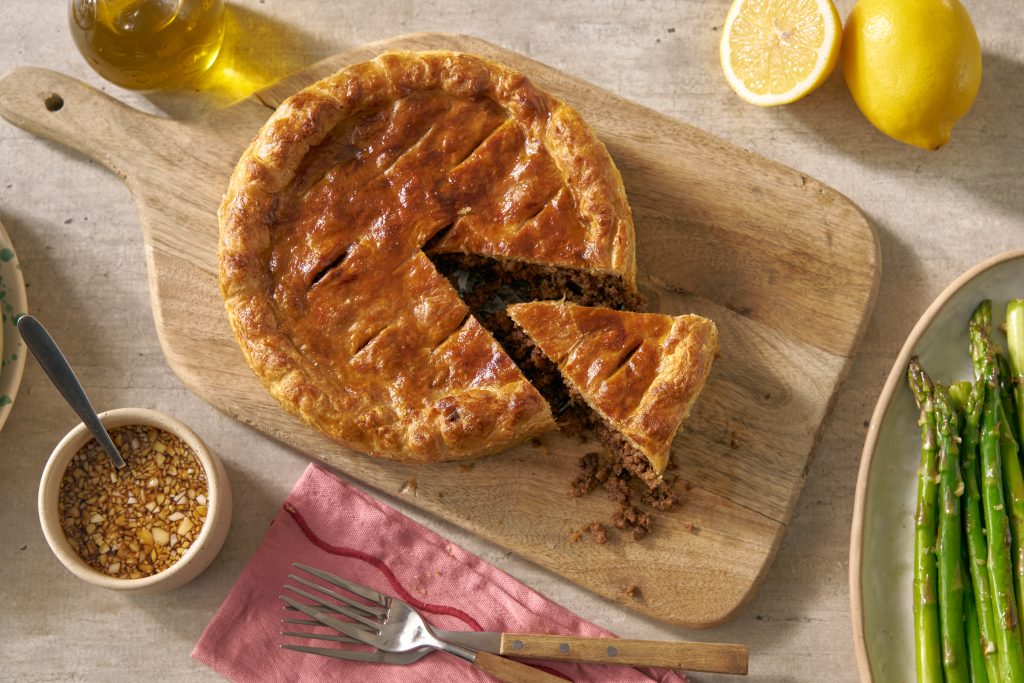 Empanada-Style Puff Pastry Pie empanada style puff pastry pie topshot