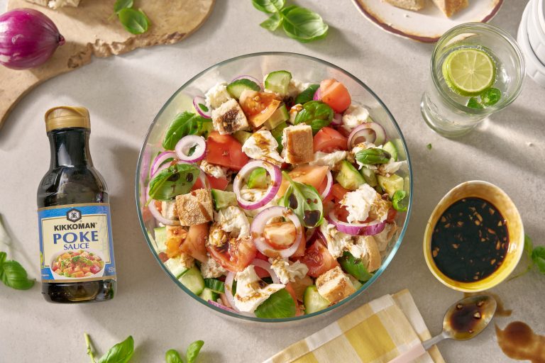Panzanella panzanella italian bread salad topshot poke