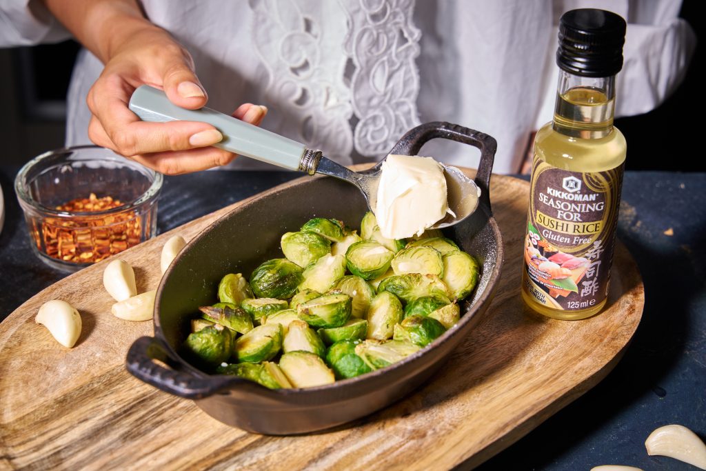 baked brussels sprouts in soy honey glaze step3