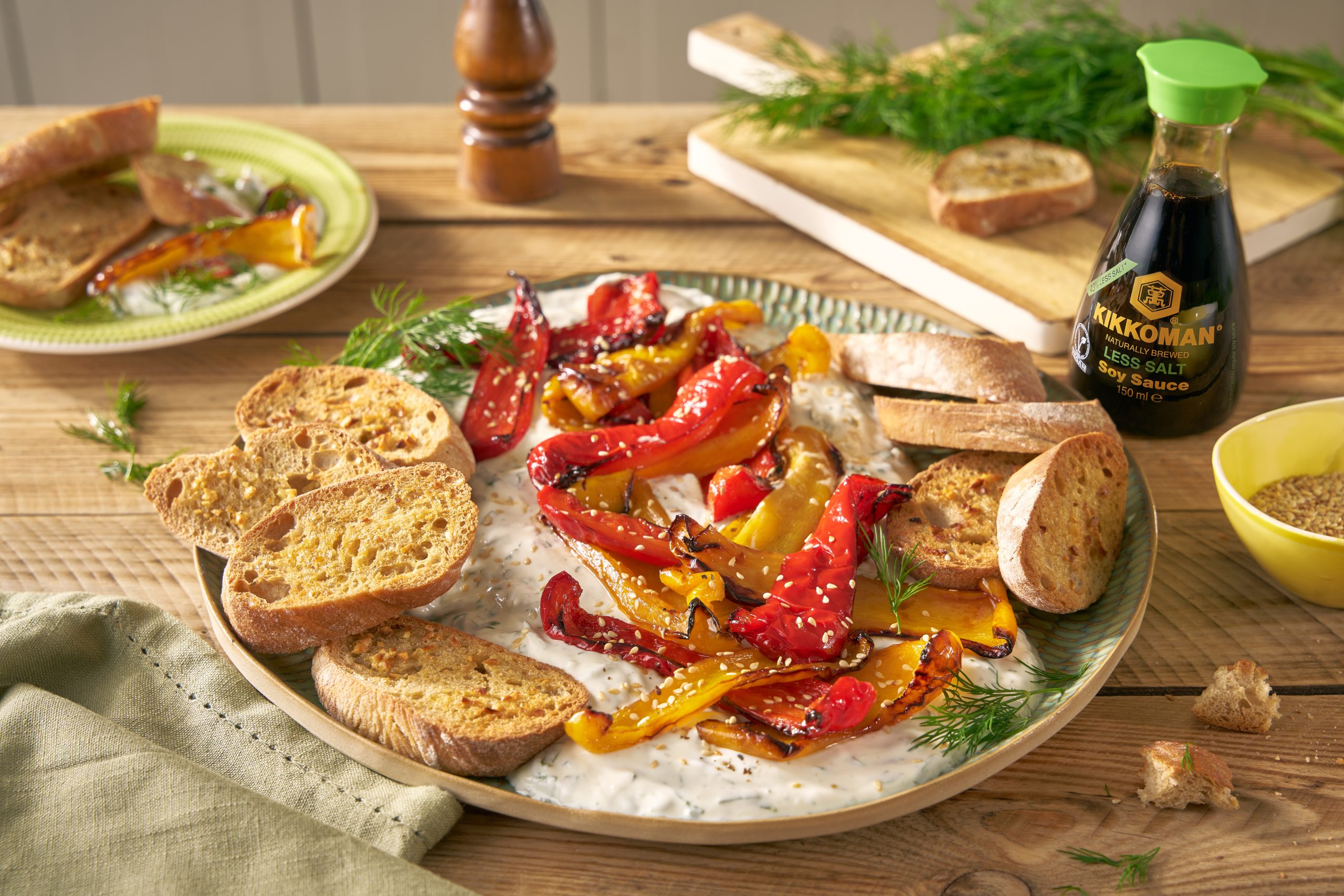 Recipes yogurt and spinach dip with grilled peppers sideshot dispenser scaled.jpg